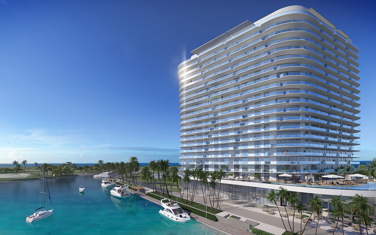 SLS Harbour Beach marina frontage