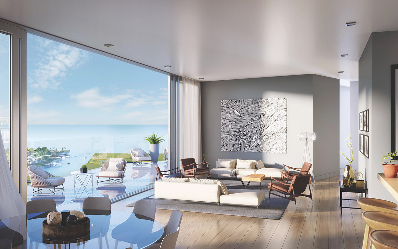 SLS Marina Beach living room