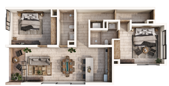 Two Bedroom-Lockoff